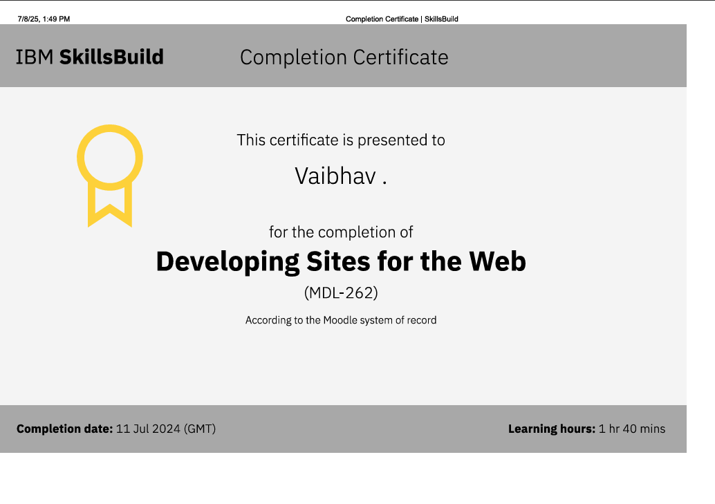 Frontend Certificate